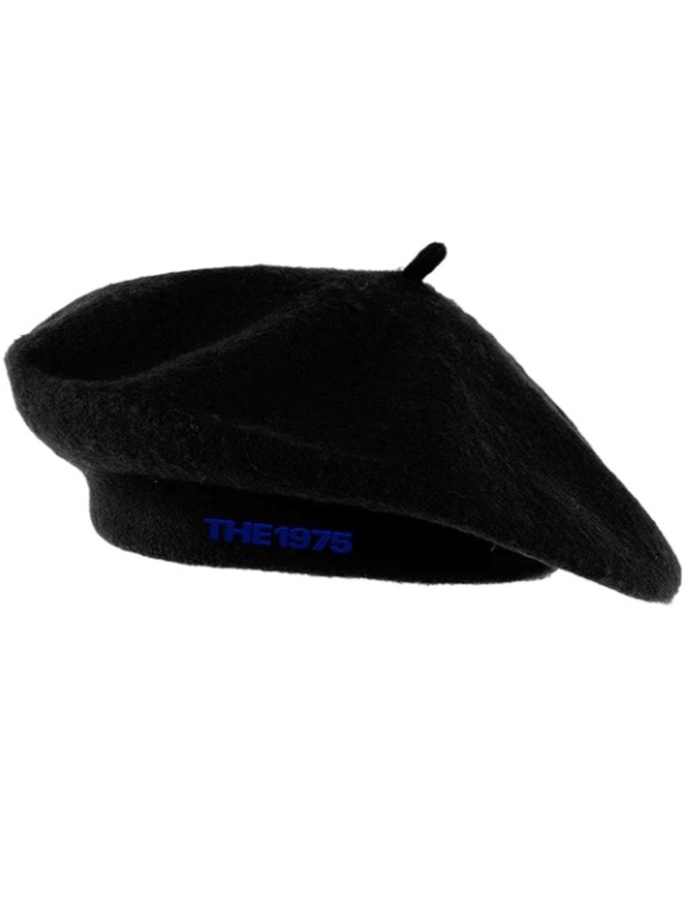 The 1975 Band — Black Logo Wool Beret with Blue Logo